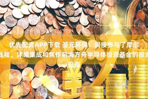 优先配资APP下载 圣元环保：间接参与了摩尔线程、沐曦集成和焦作前海方舟半导体投资基金的投资