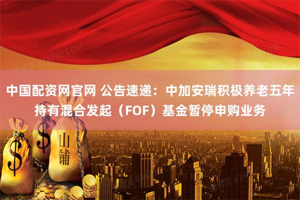 中国配资网官网 公告速递：中加安瑞积极养老五年持有混合发起（FOF）基金暂停申购业务